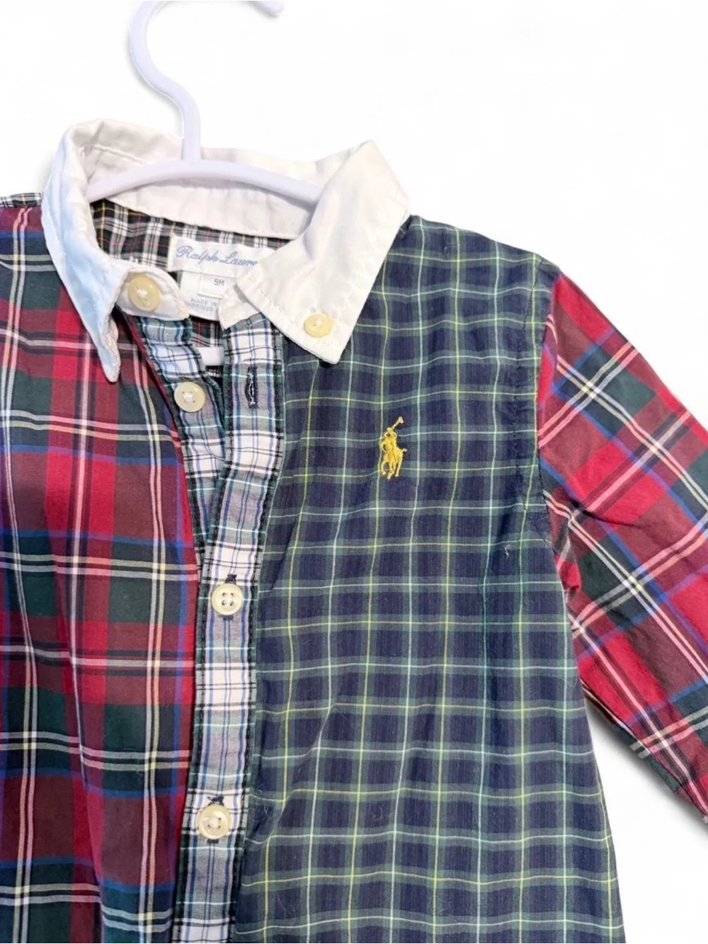 Ralph Lauren Red and Navy Plaid Baby One-Piece-9 months